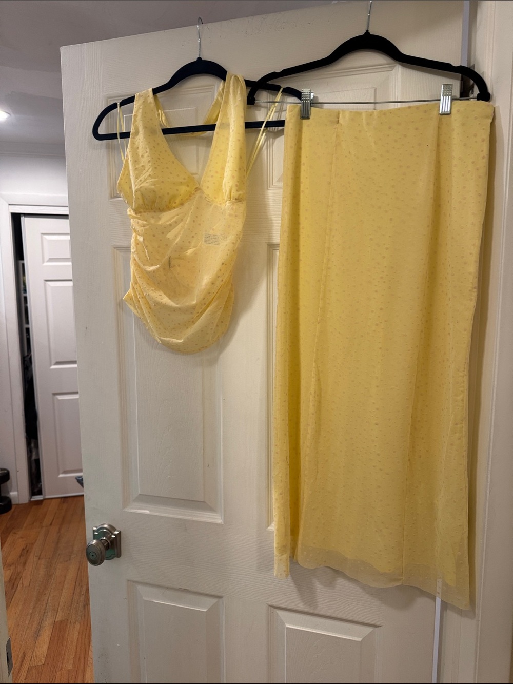 Zara Yellow Two-Piece Maxi Skirt Set